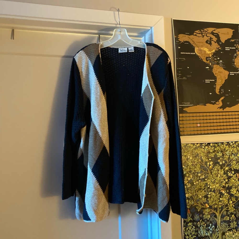 Christopher & Banks Black and Cream Cardigan